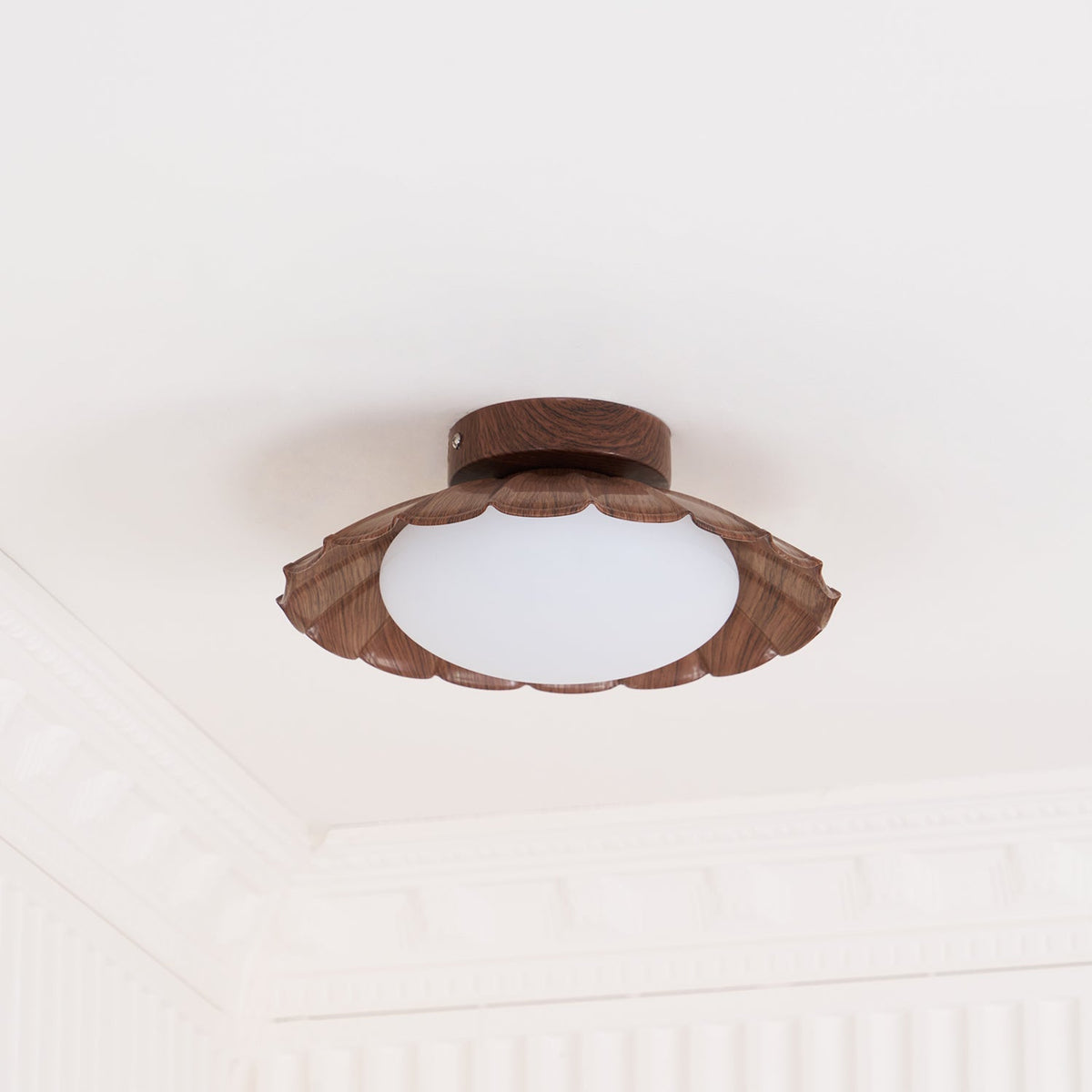 Soft White LED Ceiling Lamp Brown Finish