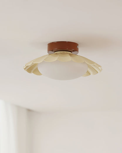 Soft White LED Ceiling Lamp Brown Finish