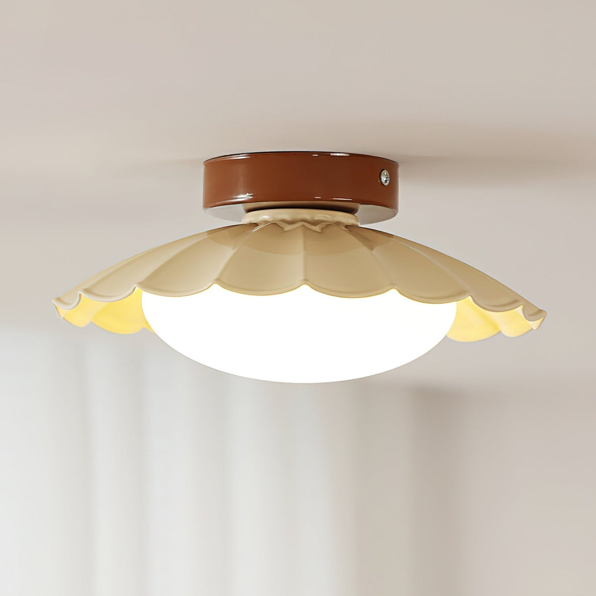 Soft White LED Ceiling Lamp Brown Finish - Cofik
