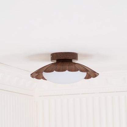 Soft White LED Ceiling Lamp Brown Finish