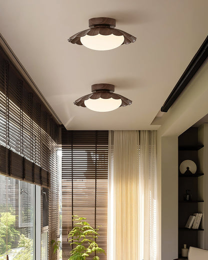 Soft White LED Ceiling Lamp Brown Finish