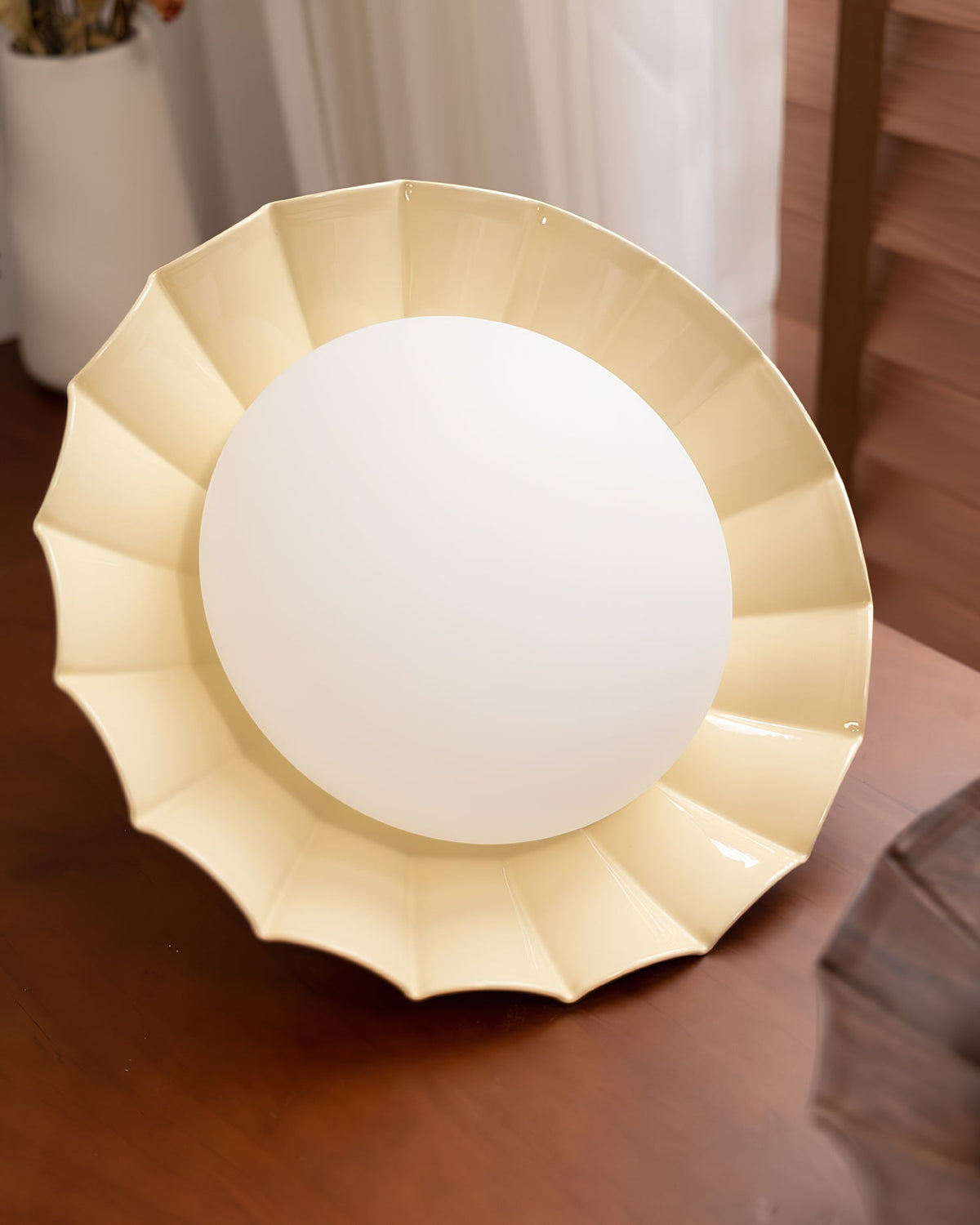 Soft White LED Ceiling Lamp Brown Finish