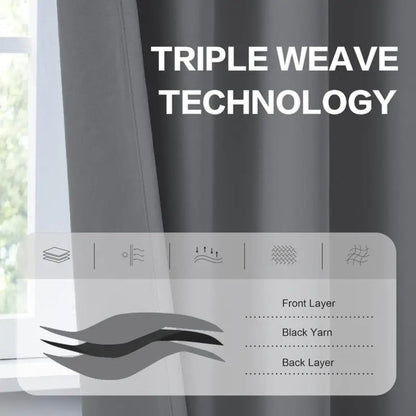 Thermal Black Privacy Window Curtains