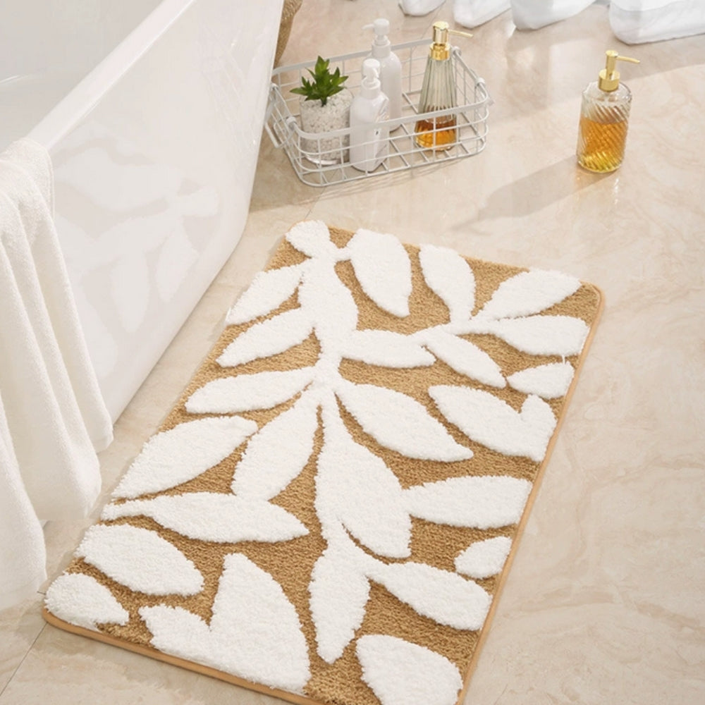 Grip Bathroom Mat, Plush Microfiber, Nature Design - Cofik