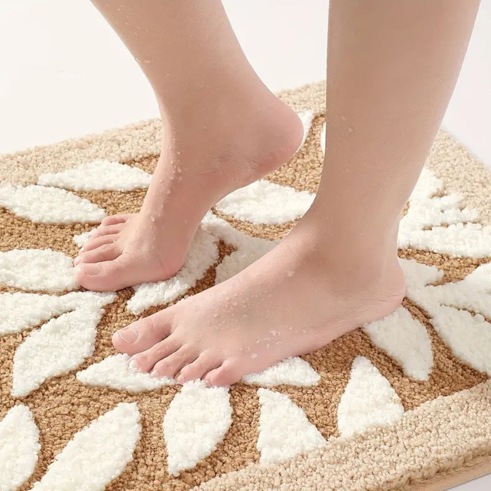 Grip Bathroom Mat, Plush Microfiber, Nature Design