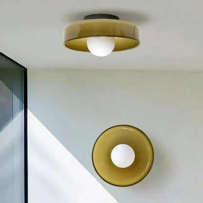 Bright LED Glass Ceiling Light Fixture 12 Inch