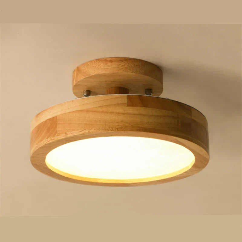 Natural Round Wood Pendant Light