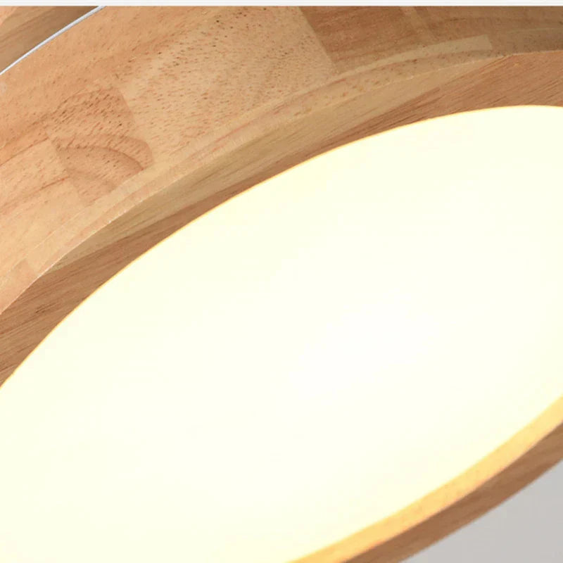 Natural Round Wood Pendant Light