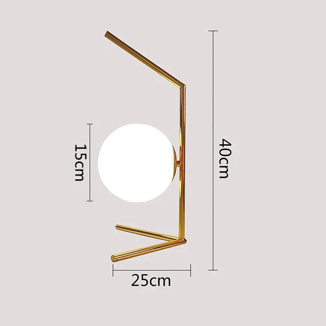 Simple Glass Desk Lamp with LED Light