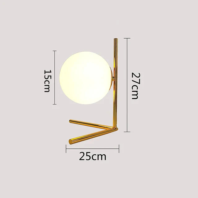 Simple Glass Desk Lamp with LED Light
