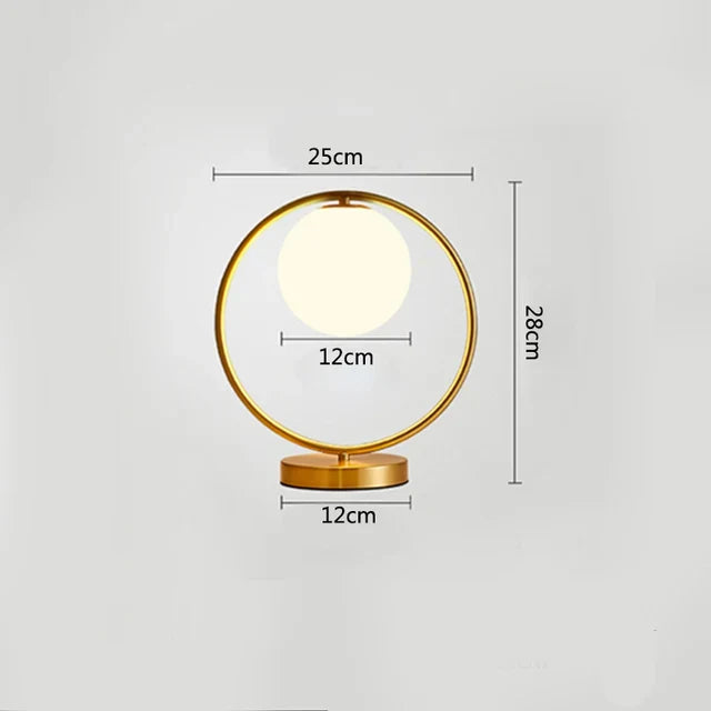Simple Glass Desk Lamp with LED Light