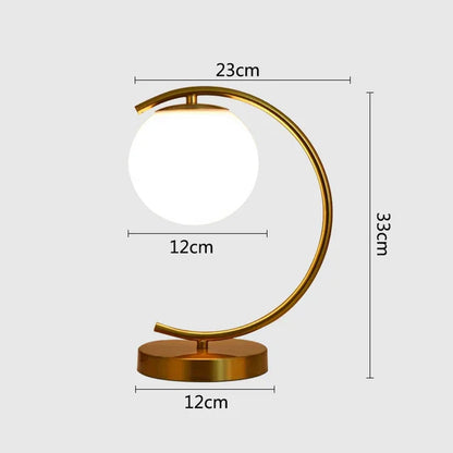 Simple Glass Desk Lamp with LED Light