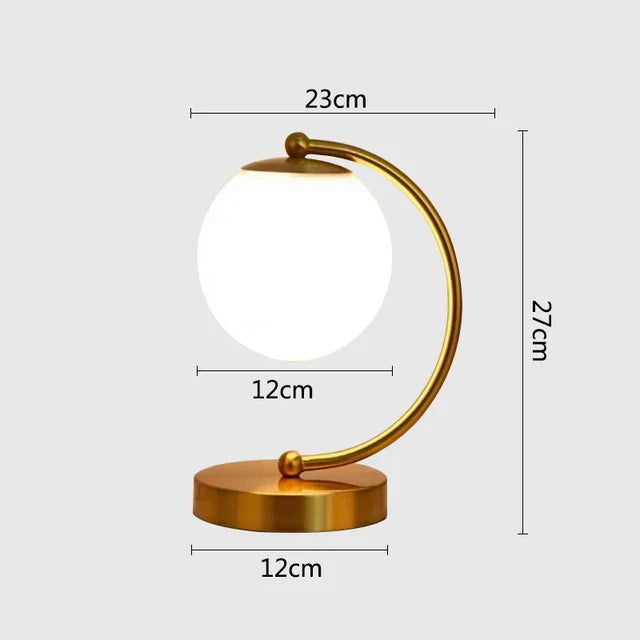Simple Glass Desk Lamp with LED Light