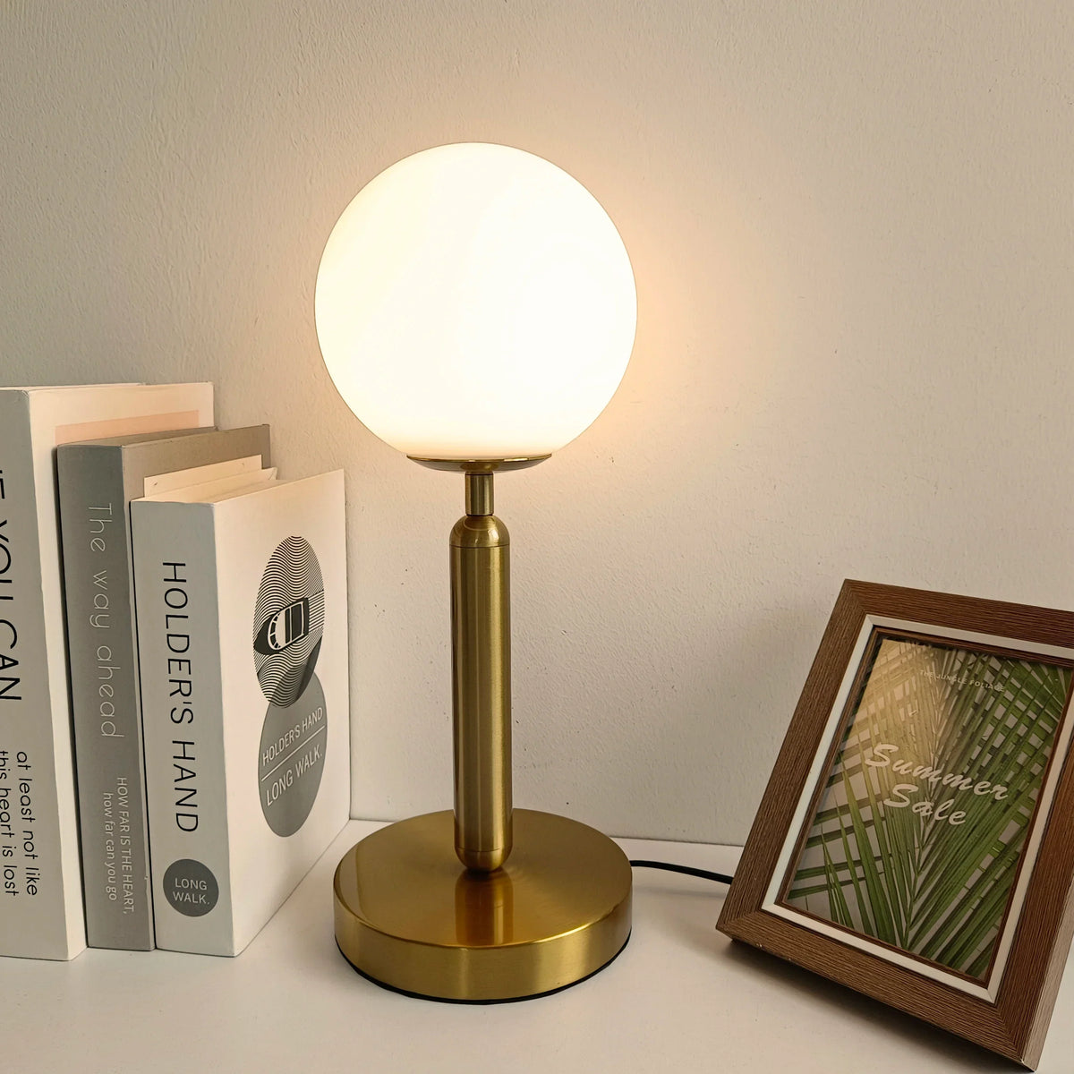 Simple Glass Desk Lamp with LED Light - Cofik