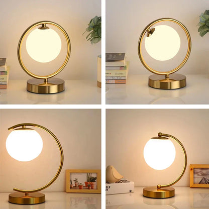 Simple Glass Desk Lamp with LED Light