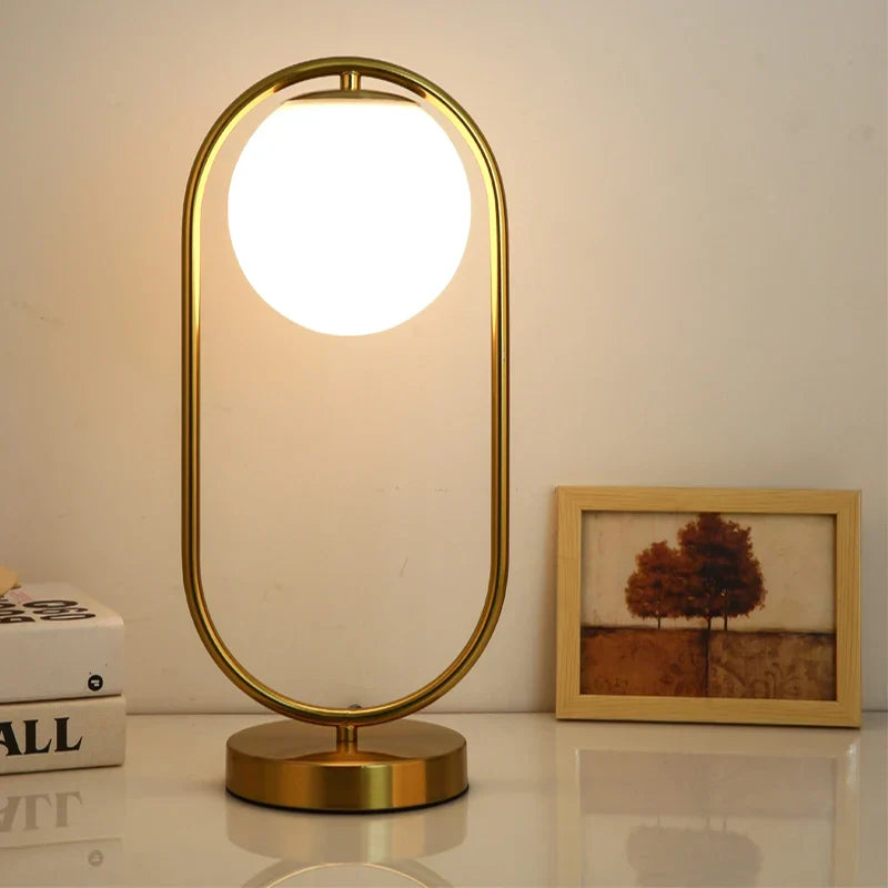 Simple Glass Desk Lamp with LED Light