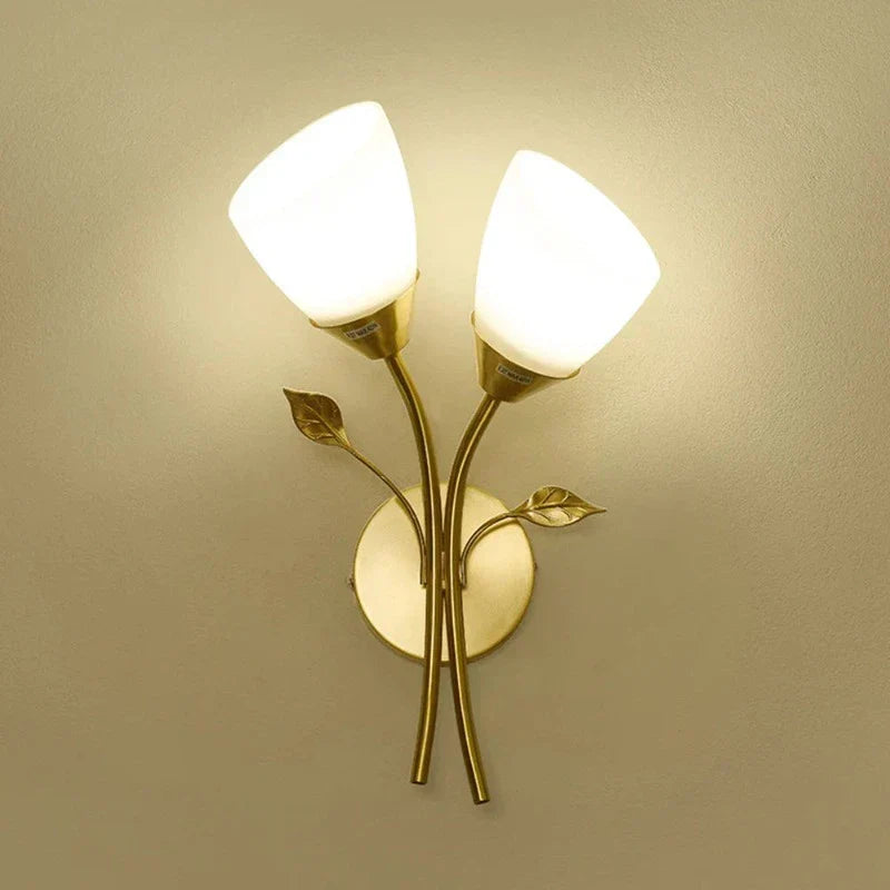Retro Leaf Pattern LED Wall Light