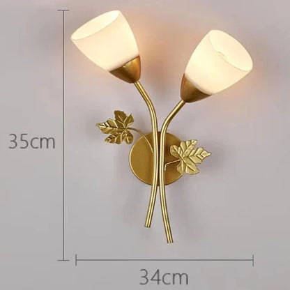 Retro Leaf Pattern LED Wall Light