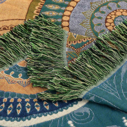 Moroccan Style Shag Rug with Colorful Tassels