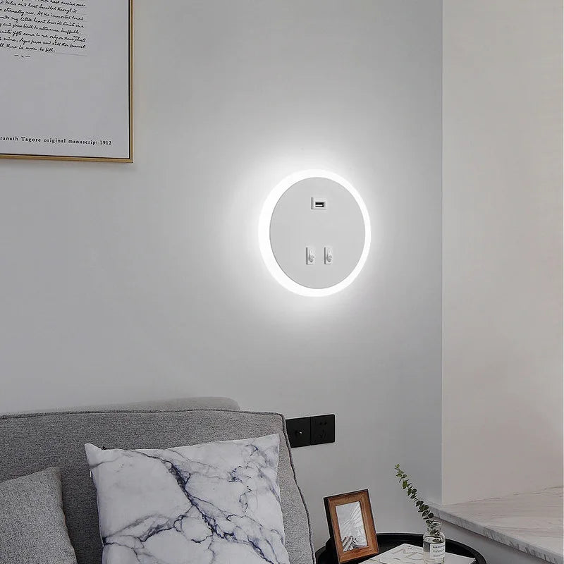 Bright LED Wall Lamp with USB Charger