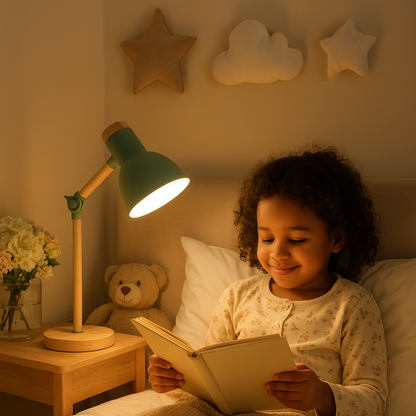 Rustic Wood Nordic Table Lamp