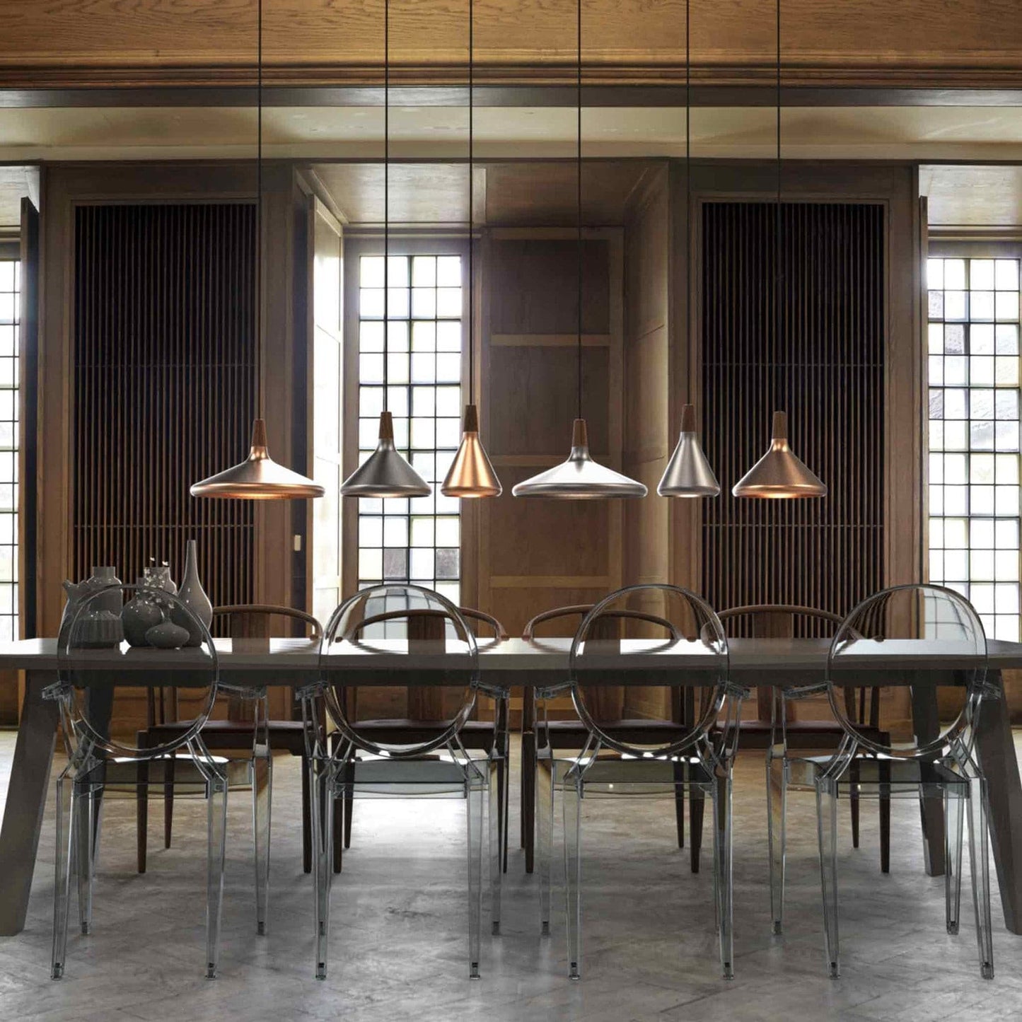 Stylish Metal Wooden Pendant Lamp