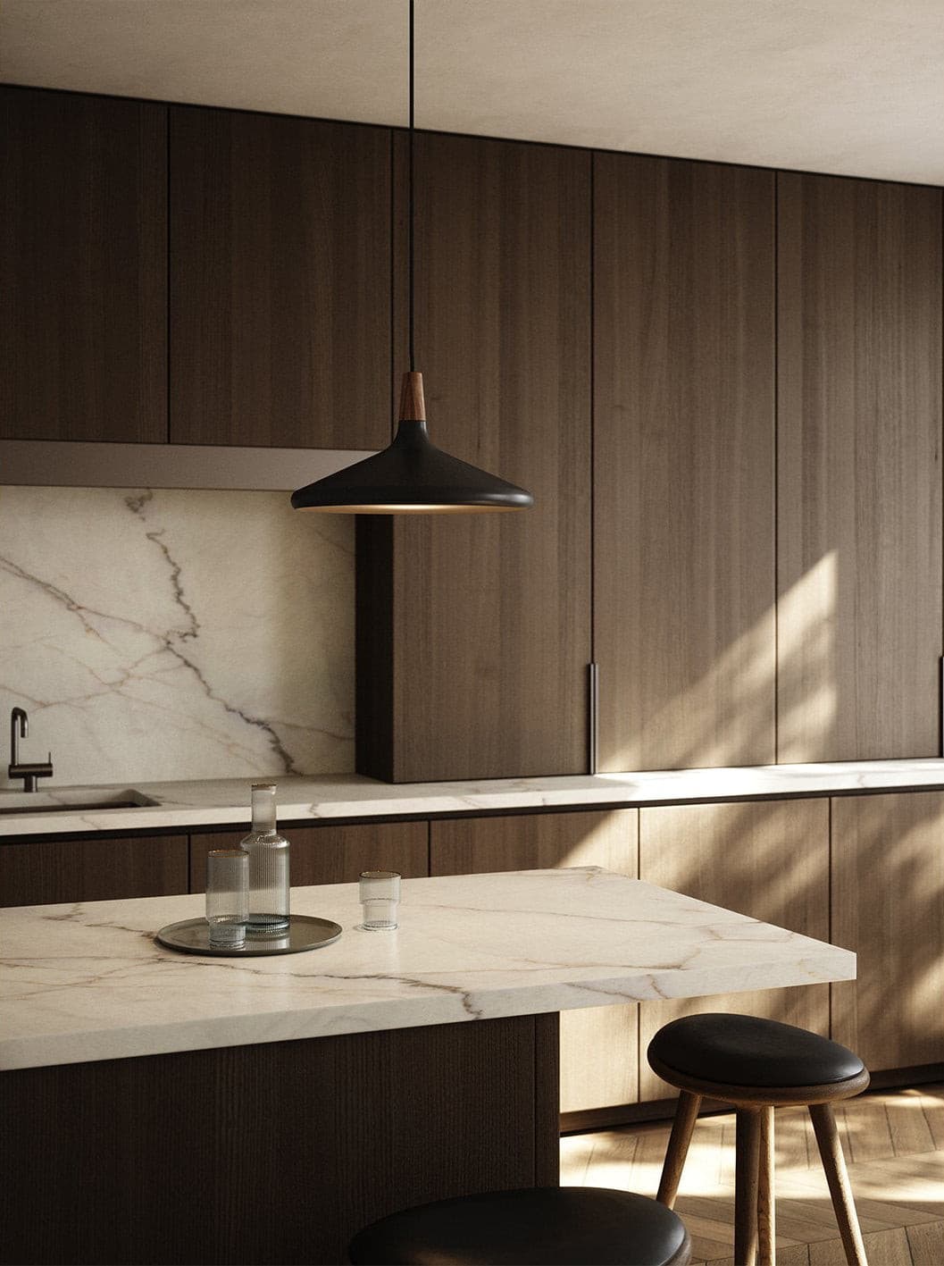 Stylish Metal Wooden Pendant Lamp