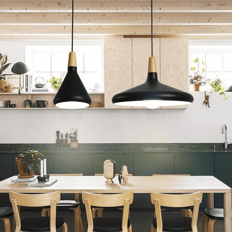 Stylish Metal Wooden Pendant Lamp