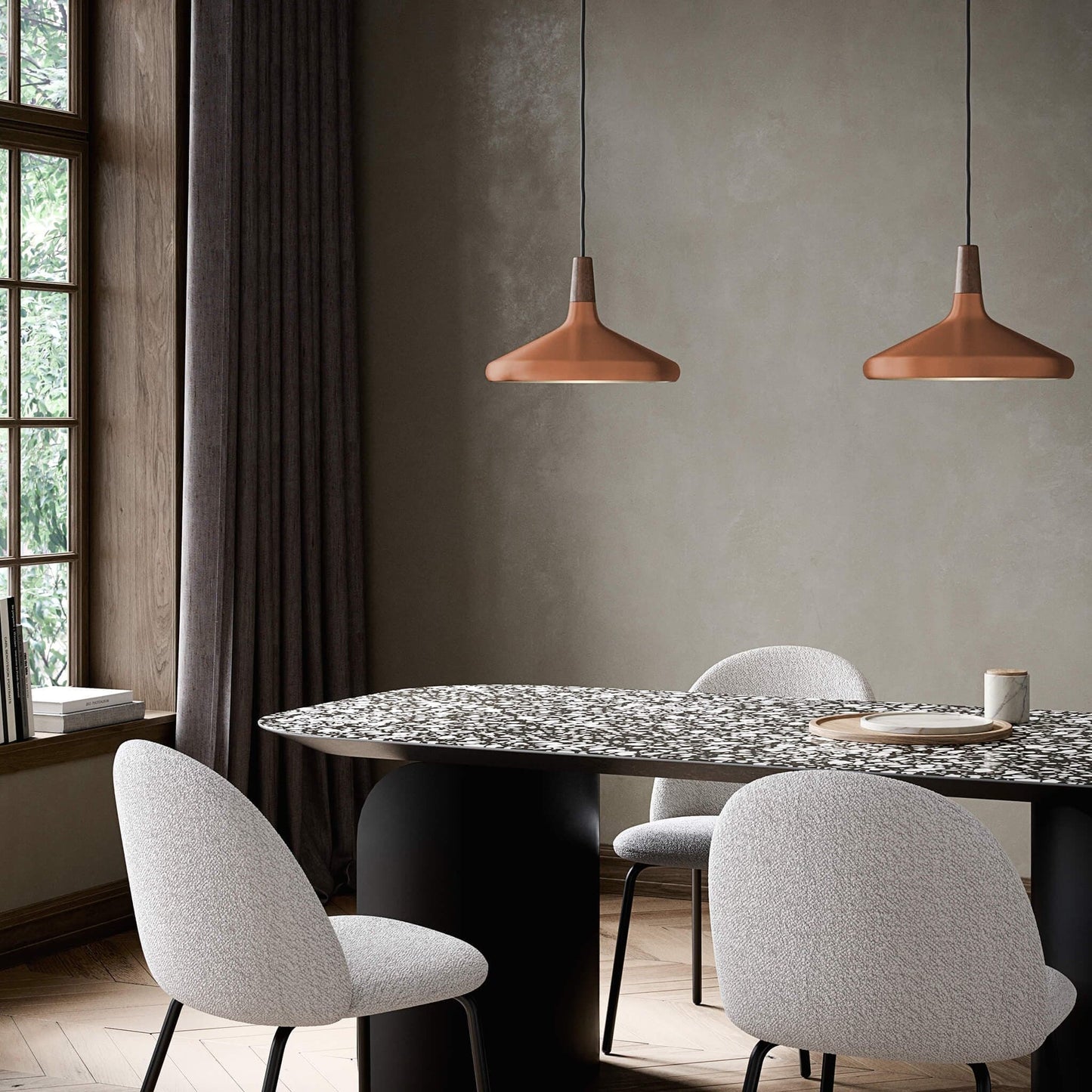 Stylish Metal Wooden Pendant Lamp