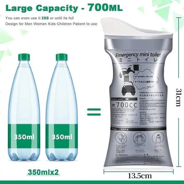 Portable Urine Bag for Travel - Spill Proof & Odor Free