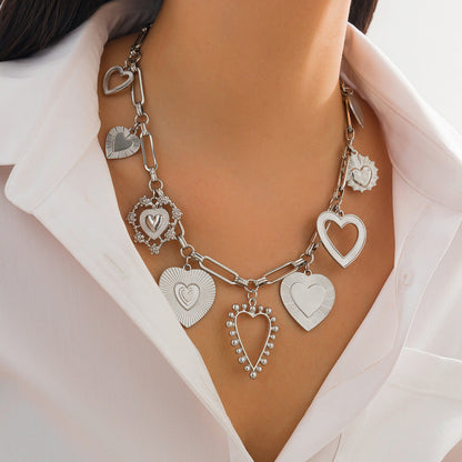 Bold Heart Shape Pendant Necklace