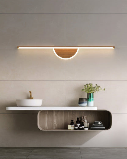 Contemporary Wooden Curved Wall Lamp