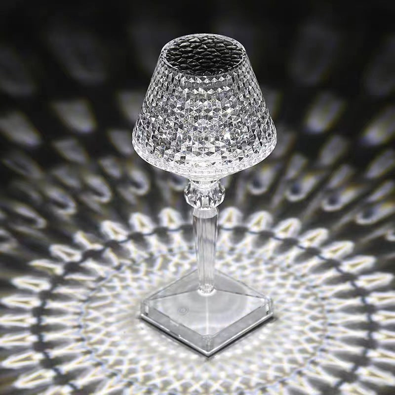 Elegant Glass Desk Lamp with USB Charger