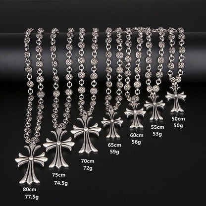 Dark Cross Silver Chain Necklace