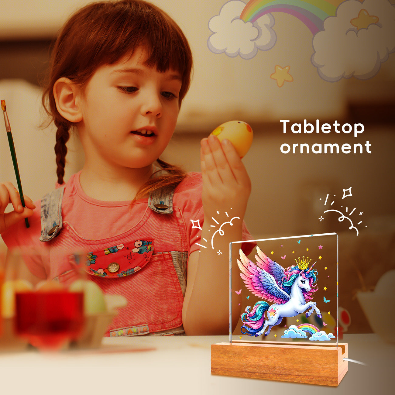 Colorful LED Kids Night Lamp Fun USB Desk Light