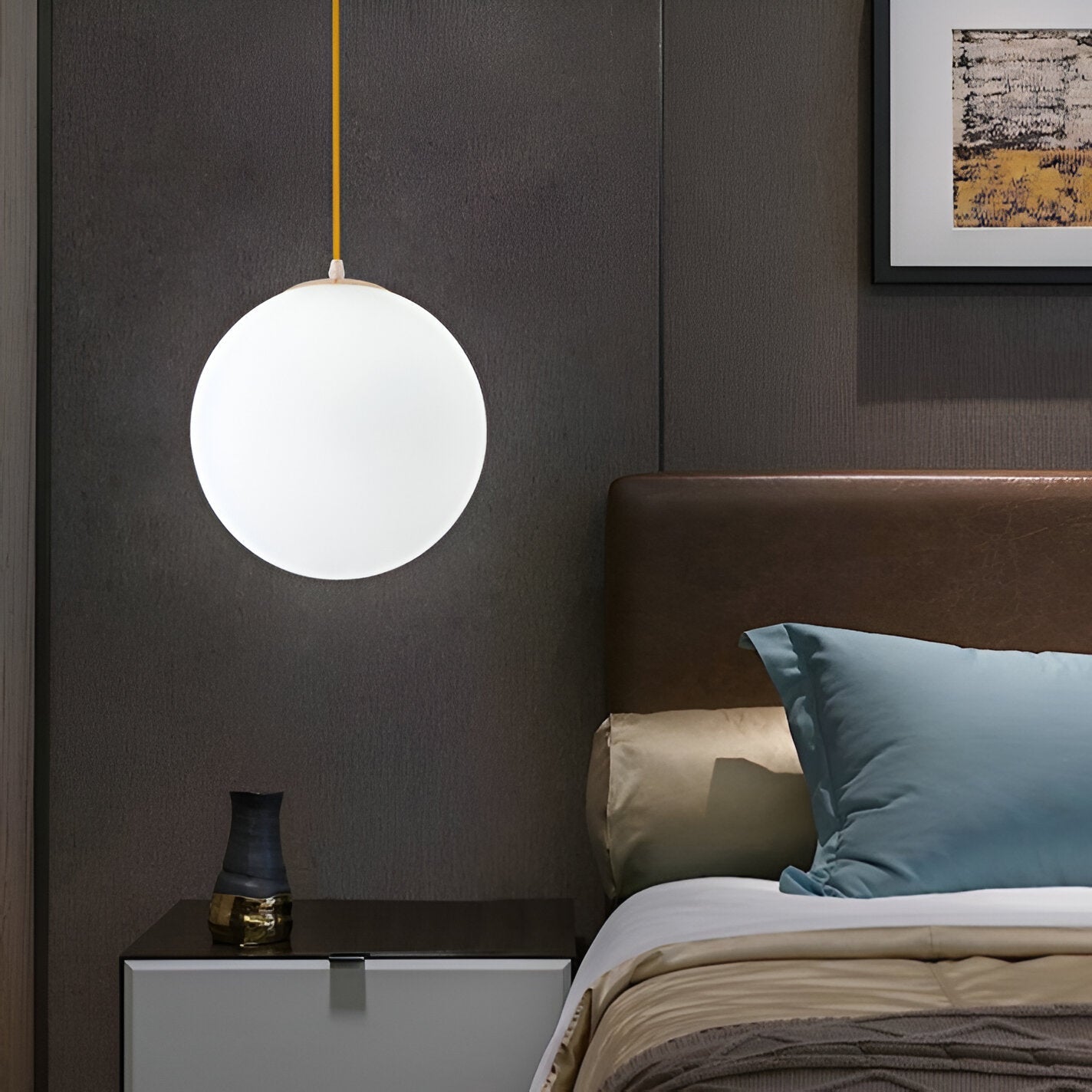 Simple Glass Pendant Ceiling Light Fixture