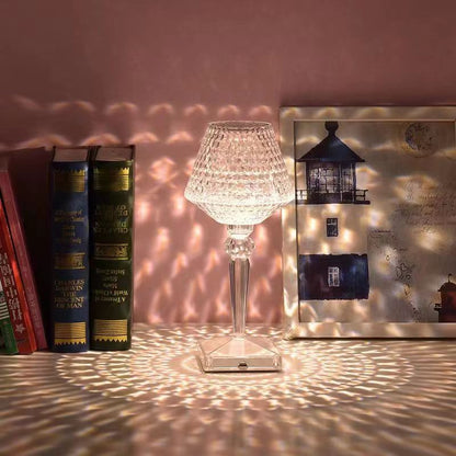 Elegant Glass Desk Lamp with USB Charger