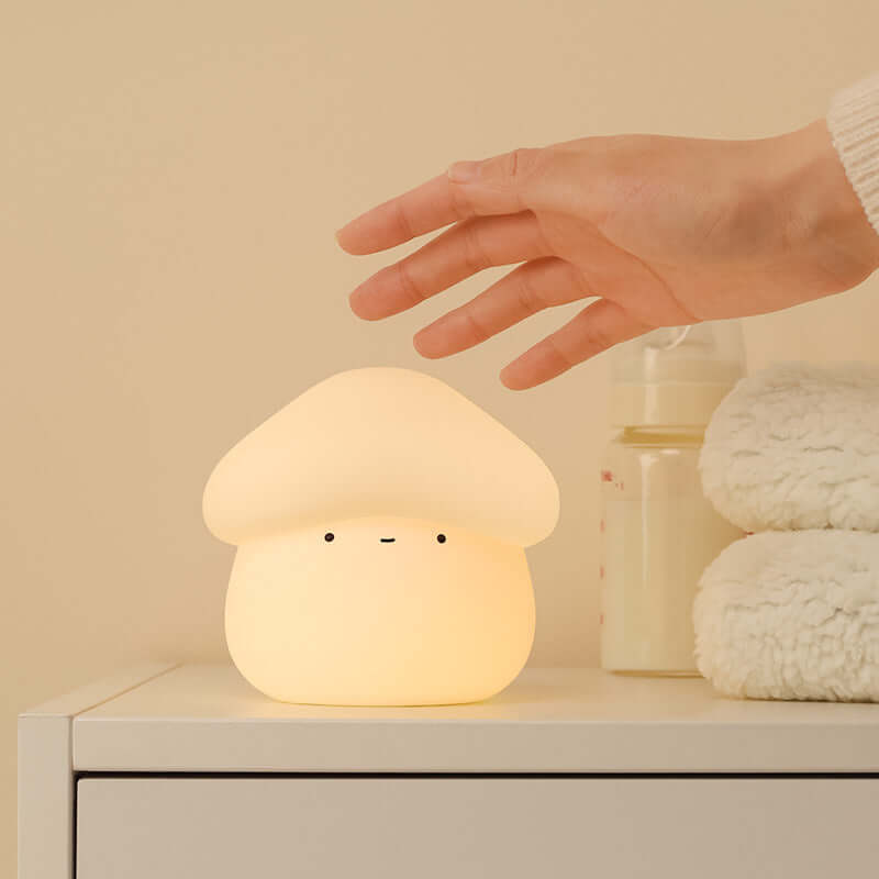 Compact Mushroom Bedside Table Lamp Soft Nightlight