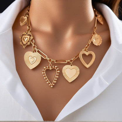 Bold Heart Shape Pendant Necklace - Cofik