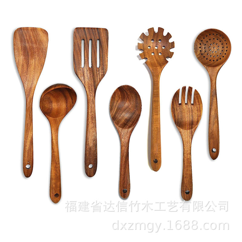 Solid Wood Cooking Utensil Set