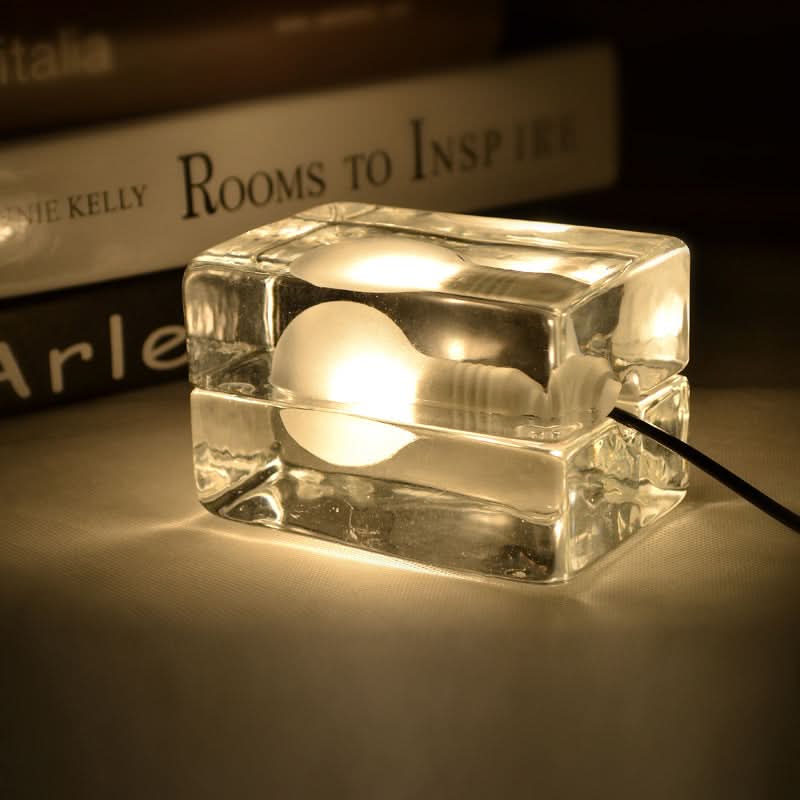 Clear Glass Desk Lamp with Halogen Socket
