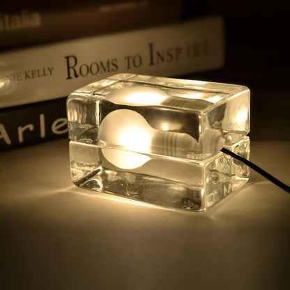 Clear Glass Desk Lamp with Halogen Socket