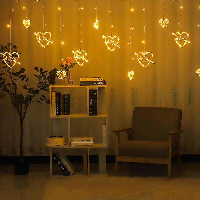 Festive Christmas Curtain String Lights Decoration