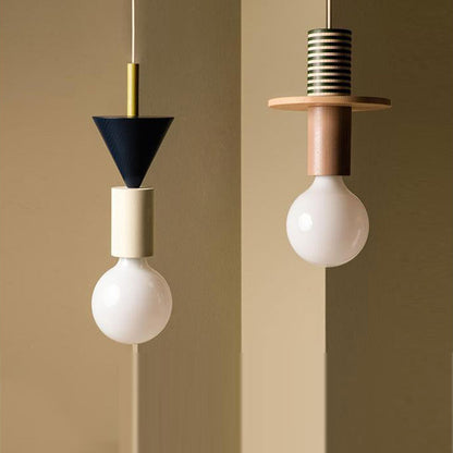 Colorful Wooden Block Pendant Lamp