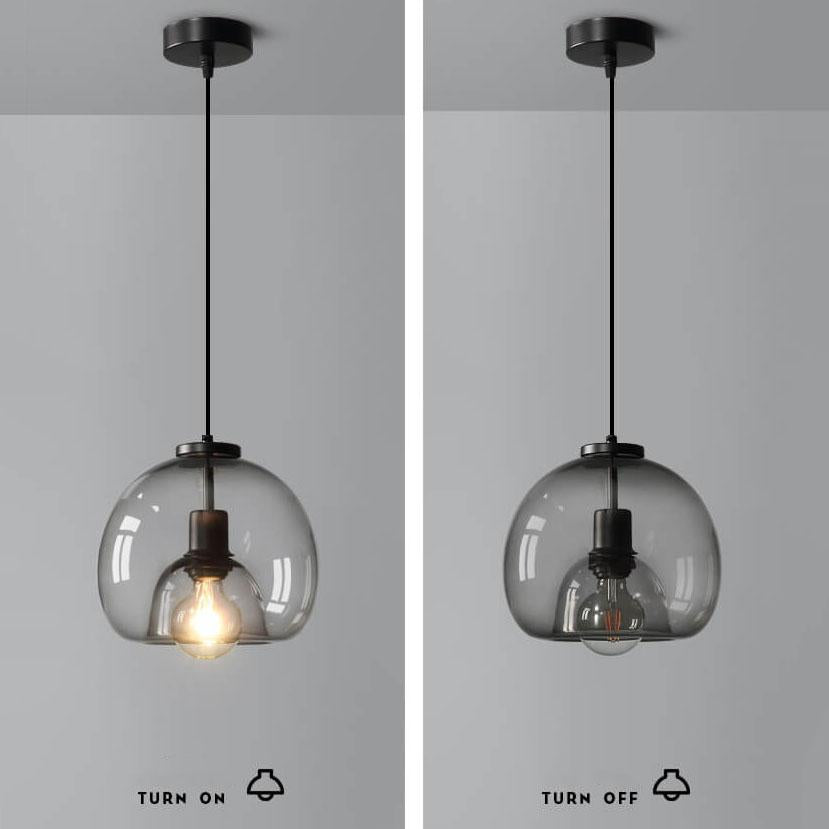 Sleek Glass Pendant Light Adjustable Ceiling Lamp