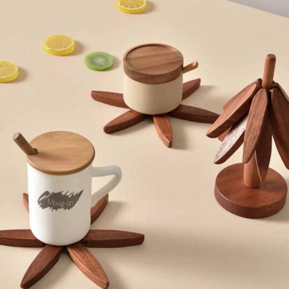 Natural Wooden Coasters Set