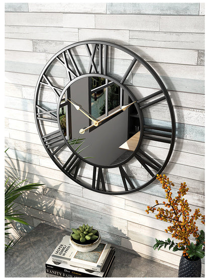 Classic Round Oversized Wall Clock with Mirror 39cm