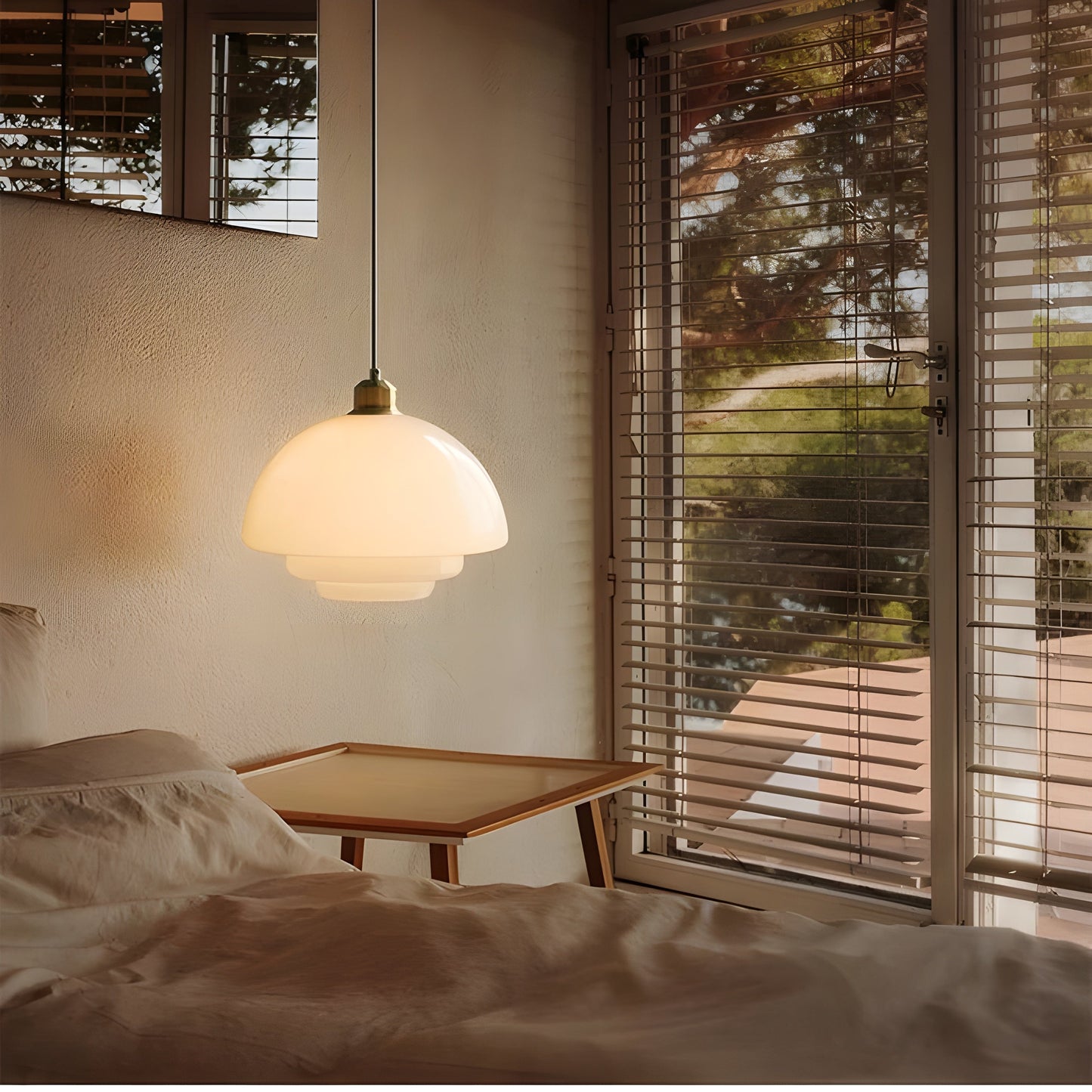 Simple White Glass Pendant Light