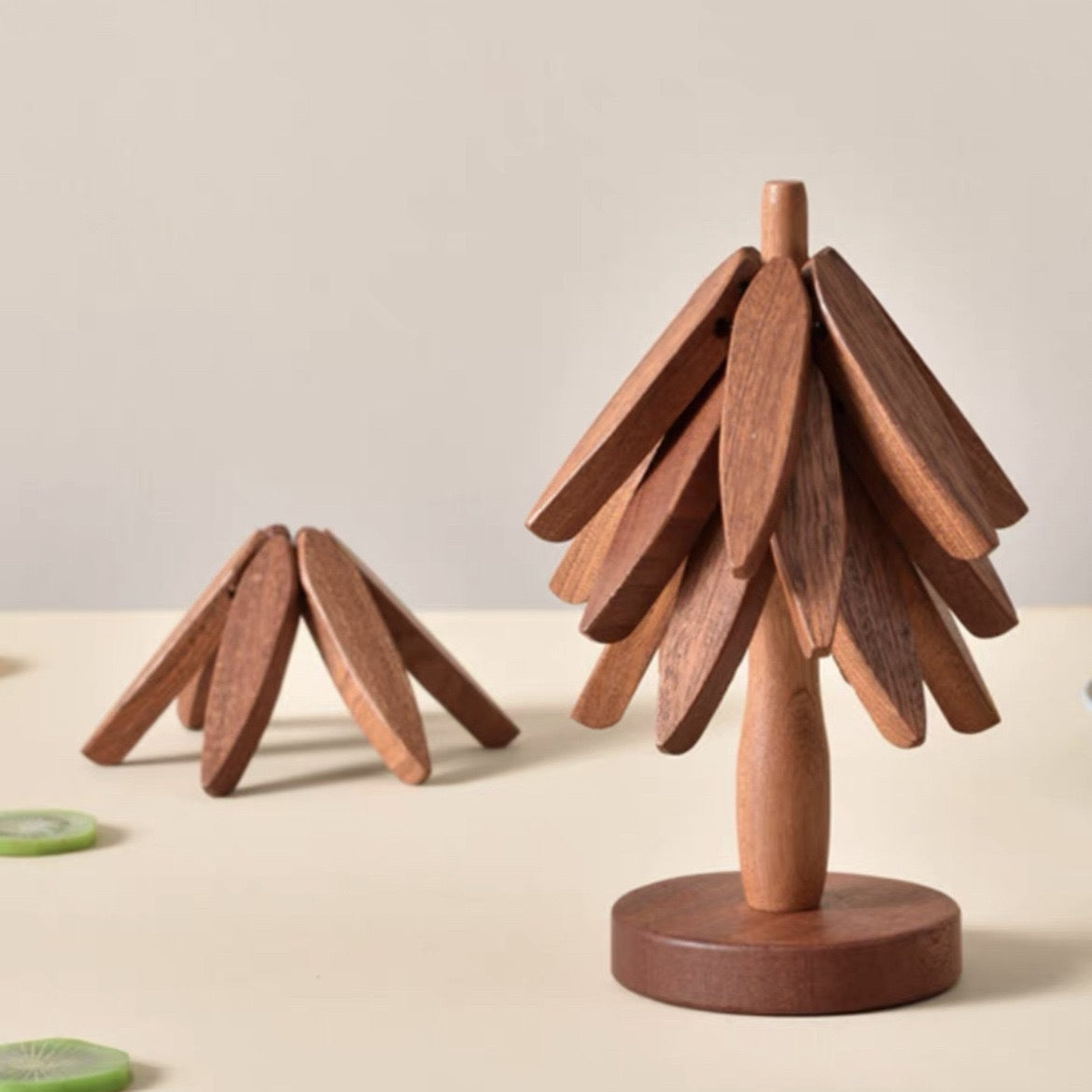 Natural Wooden Coasters Set