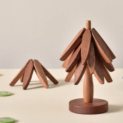 Natural Wooden Coasters Set